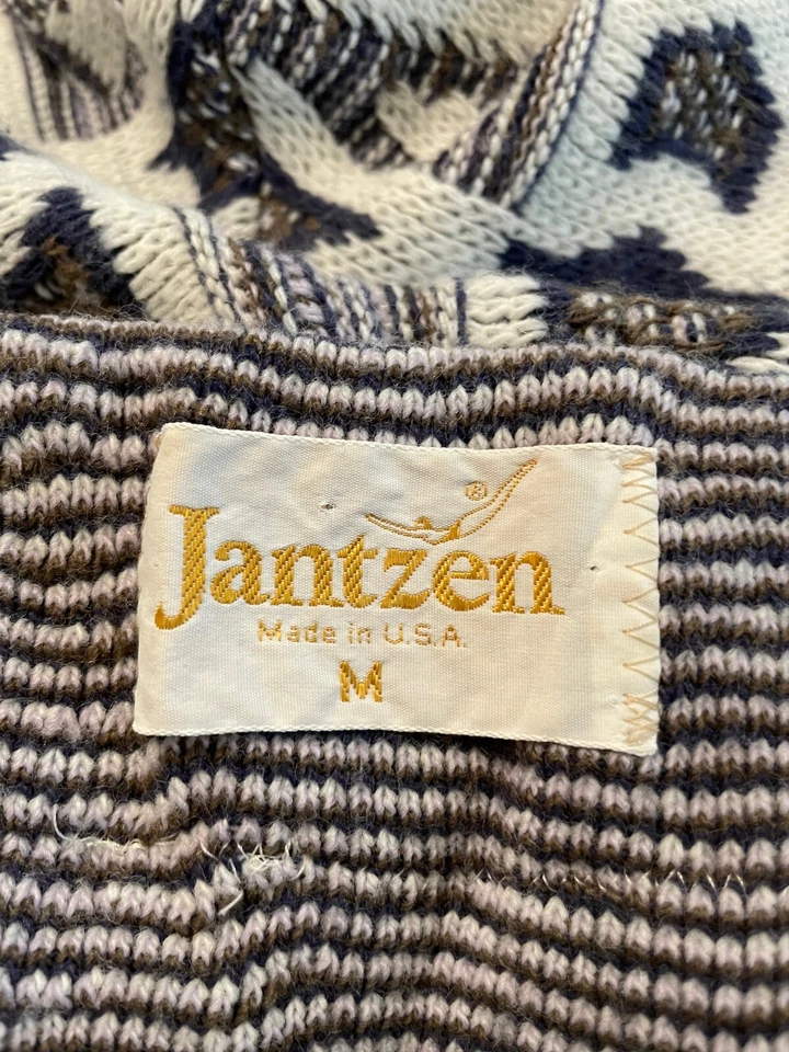 Vintage Women Jogger Sweatpants Medium Black Geometric Wool Blend Pull On Nordic - Image 3 of 4