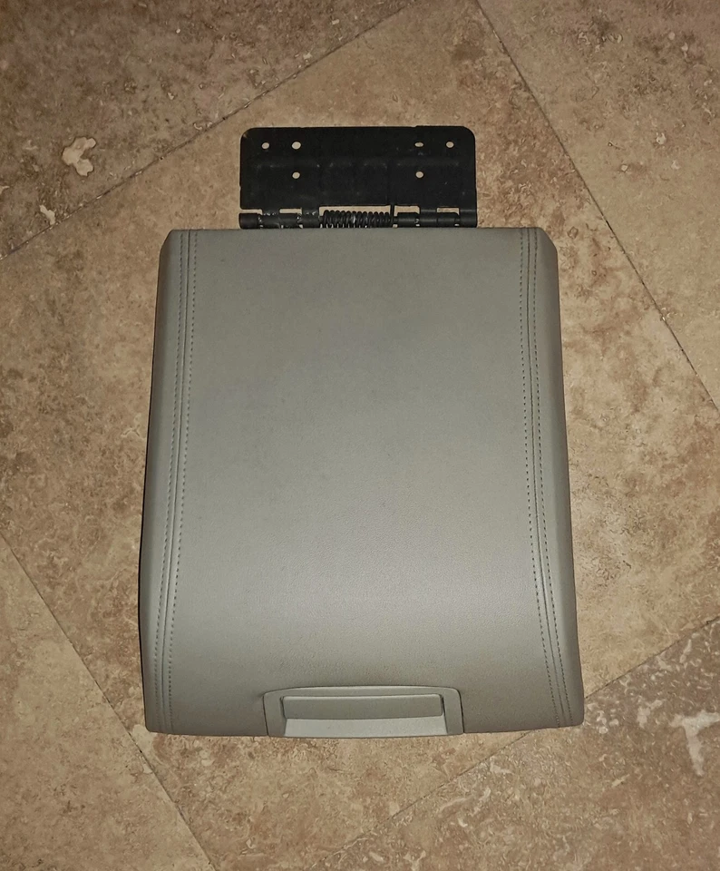 2007-2014 Lincoln Navigator Console Lid Cover Beige Leather with Hinge - Image 3 of 4