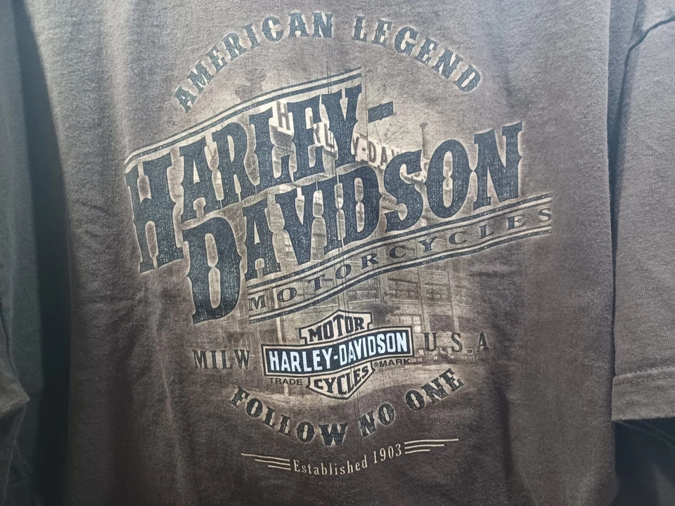 Camiseta De Colección Harley Davidson Follow No One Apol’s HD Raymond Minn. Marrón 2XL Foto 3 de 4
