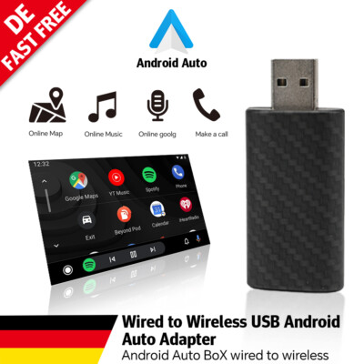 USB Wireless Android Auto Adapter Dongle Retrofit Wired to Wireless Auto Radio