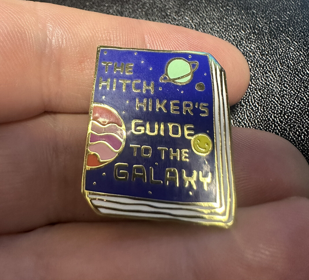 The Hitchhiker's Guide To The Galaxy Book Hat Lapel Pinback Pin eBay