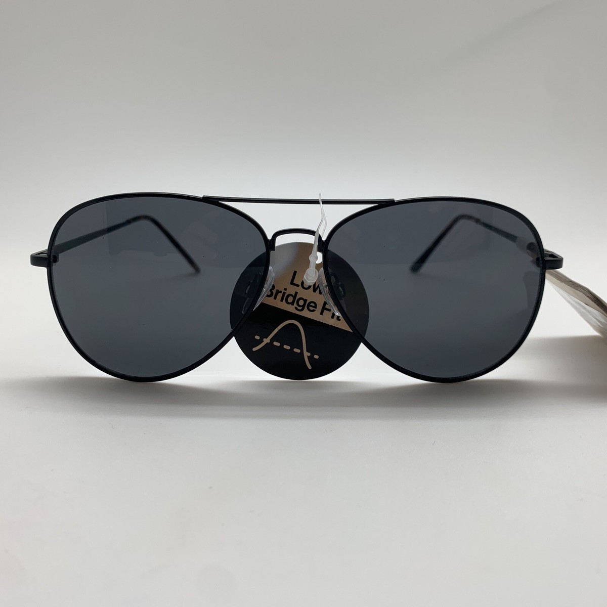 T40.2 Foster Grant LOW BRIDGE FIT Black Tortoise Aviator 