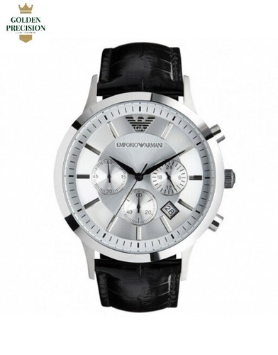 Orologio Emporio Armani Renato AR2432 con Cinturino in Pelle CRONOGRAFO  SILVER | eBay