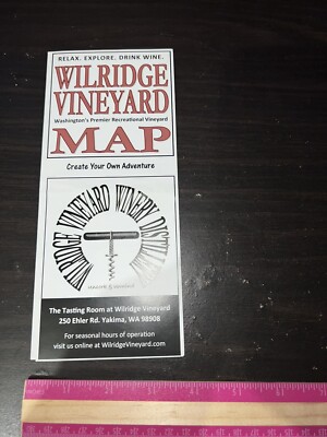 Wilridge Vineyard Map Brochure Yakima Washington 