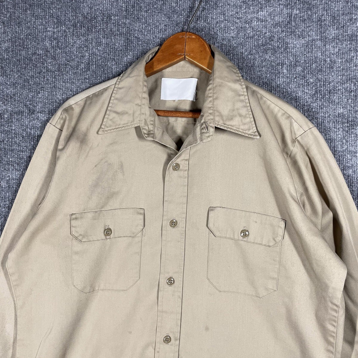 VINTAGE 60s 70s Sears Perma-Prest Button Up Work Shirt Men's