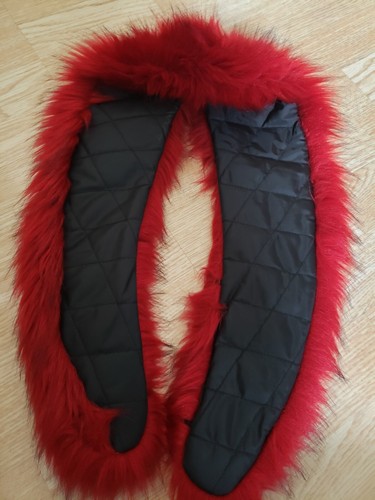 Red faux fur winter collar shawl wrap scarf neck warmer, NEW - Picture 3 of 4
