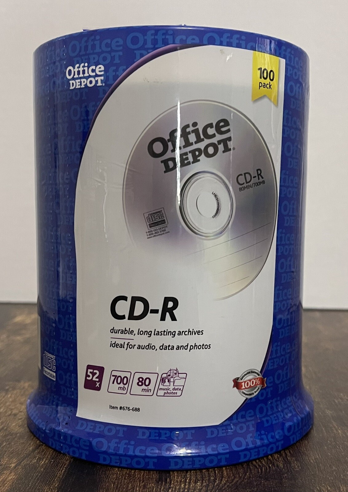 Office Depot CD-R 52X 700MB/80MIN 100 Pack Spindle Sealed Brand New ...