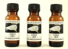 3 Calla Lily 1/2oz Premium Grade Scented Fragrance Oil Crazy Candles