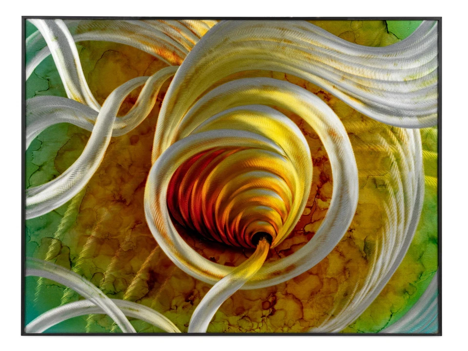 Wunderschönes 3D Wandbild im Spiralen Motiv aus Aluminium 50x70 cm - Bild 1 von 1