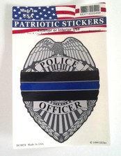 THIN BLUE LINE POLICE OFFICER 4-1/8" Law Enforcement Window Decal DC0058