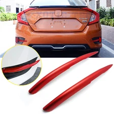 For Honda Civic 2016 2017 2018 2019 2020 21 Red Rear Bumper Reflector Cover Trim
