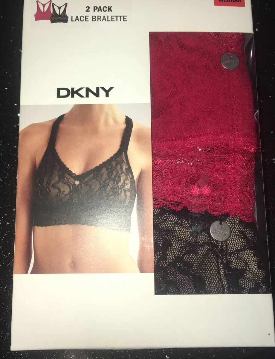 Ladies DKNY 2 Pack Lace Bralette bra Size Small 32/34 A/B Cup New