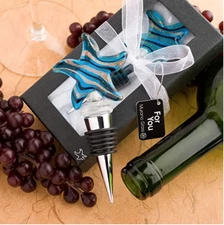 Murano Glass Starfish Design bottle stopper wine/olive oil saver wedding favor