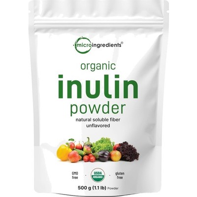 Organic Inulin FOS Fiber Powder, 1.1 lb | Quick Water-Soluble Prebiotic | Nat...