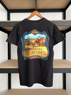 Vintage 2009 Harley Davidson Dubai United Arab Emirates Eagle Black T-shirt Sz S