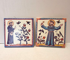 St Francis of Assisi Ceramic Tile Set of 2 6....
