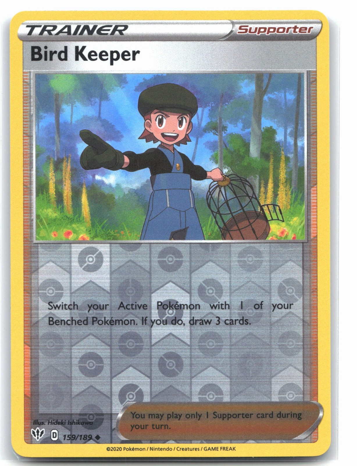 Bird Keeper 159/189 SWSH03: Darkness Ablaze Reverse Holo Pokemon U LP