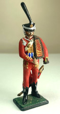 Antique Tin Painted Soldier Miniature Shadowbox Toy Figure