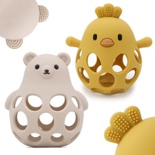 Baby Teething Toys Silicone Teethers - Food Grade Chew Toys for Babies 0-12 Mont