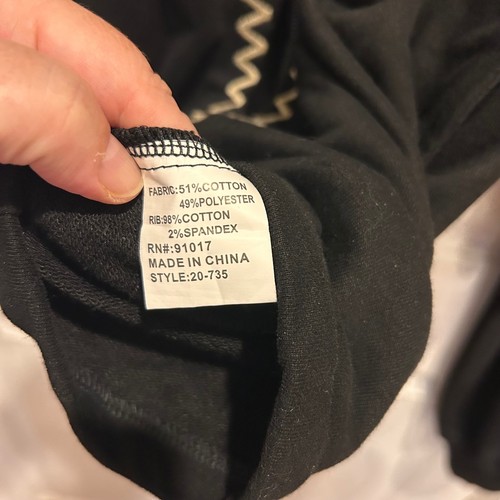 Anthropologie Solitaire Black Floral Embroidered Hoodie Jogger Set Size Large - Picture 7 of 9