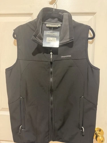 Craghoppers Luka Vest Mens Medium M Black Softshell Fleece Lined Full Zip  NWT - product listing photo