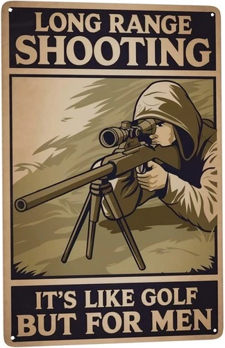 Long Range Shooting Tin Metal Signs Home Décor Plaque 8X12IN Vintage Gun Club Wa