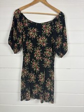 Flynn Skye - Black & Pink/Green Floral Dress - US XS/UK 6-8