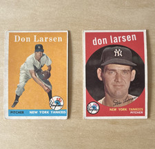 Topps MLB Trading Card Lot x2 Don Larsen New York Yankees 1958 1959 #161 #205