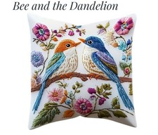 Image of Two Birds in a Floral Setting Cushion COVER 45 x 45cms ~ NOT EMBROIDERED
