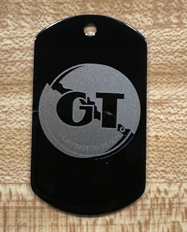 GT performer Logo Black Metal Dog Tag Pendant, Rectangle, Black, 87  BMX
