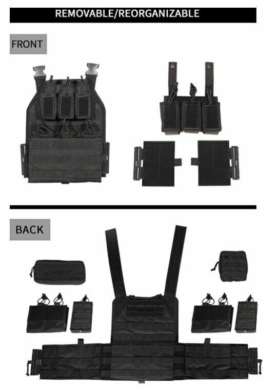 Urban Assault Camo 7 Tactical Vest Plate Carrier W/ Level III L3 Armor Plates