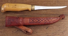Vintage Rapala Filet Knife 4" Blade Leather Sheath J Marttiini Finland Fishing