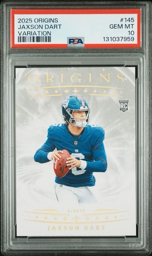 Panini 2025 Origins Jaxson Dart RC Rookie Variations #145 PSA 10