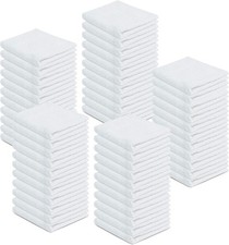 50 Pack 100 Cotton Terry Towels 12x12 Cleaning Cloths White Bar Rags Multipurpo