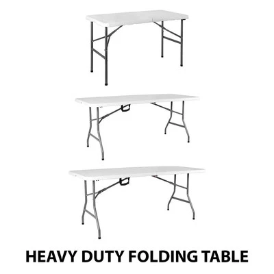 4 5 6ft Folding Table Heavy Duty Trestle Camping Party Picnic BBQ Stall Garden - Image 1 of 2