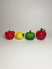 Vtg Murano Style Art Glass Hand-Blown Fruit  Vegetables Lot 4 Pcs