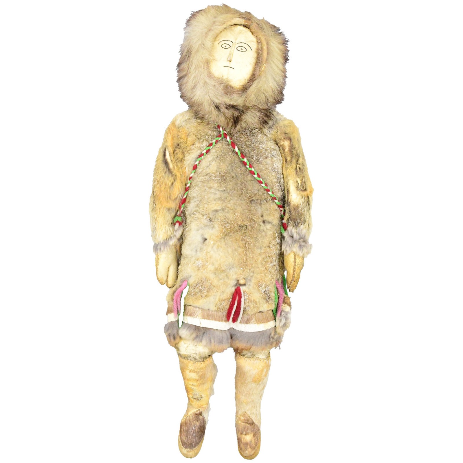 Inuit Fur Coated Antique Doll 19th Century