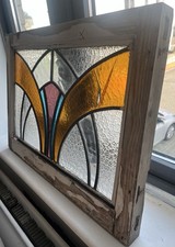 Stunning Antique Leaded Stained Glass Window