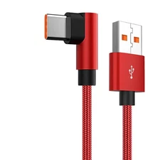 10ft 66W Fast Charging Cable USB A to C 90 Degree Right Angle for Android Phone