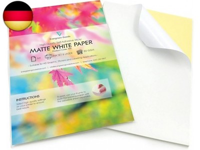 Evergreen Goods  Klebeetiketten A4 weiß matt, selbstklebendes Etikettenpapier fü