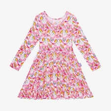 Posh Peanut Angel Kitty Long Sleeve Twirl Dress Size 3/4 NIB