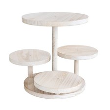 White 4-Tier 14" Wooden Cake Stand Round Trays Party Events Decorations Supplies