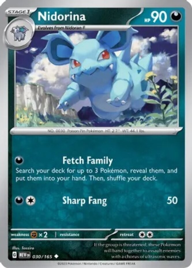 Nidorina - 030/165 - Uncommon - Near Mint