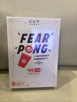 CUT Games Hasbro Games Fear Pong Drinking Game 215 Dares 2 Balls 21+ Adult