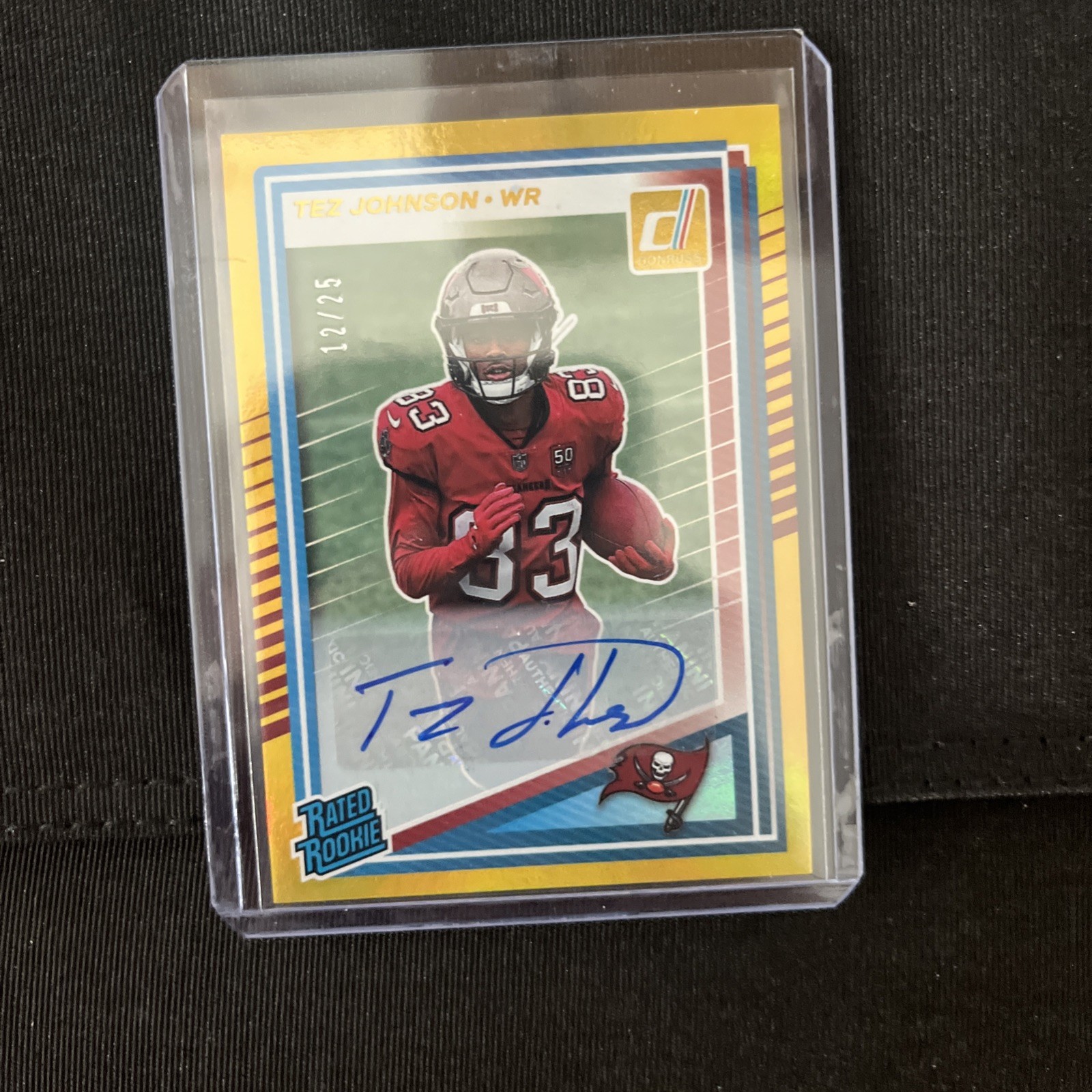 2025 Donruss  Gold Auto Tez Johnson Rated Rookie RC /25