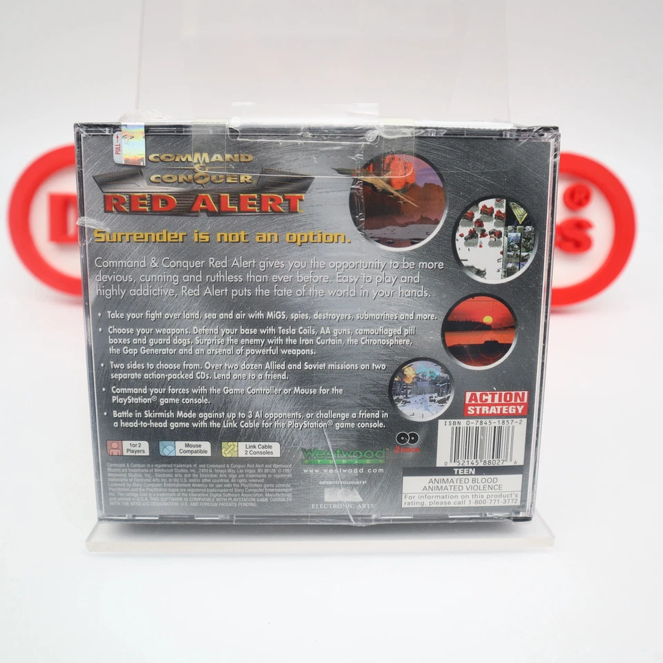 PS1 PlayStation 1 COMMAND & CONQUER: RED ALERT - NEW & Sealed w/ V-Overlap Seal! - Image 4 of 4