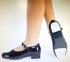 Revolution Women's Tap Buckle Shoe Black Patent New Choose Size