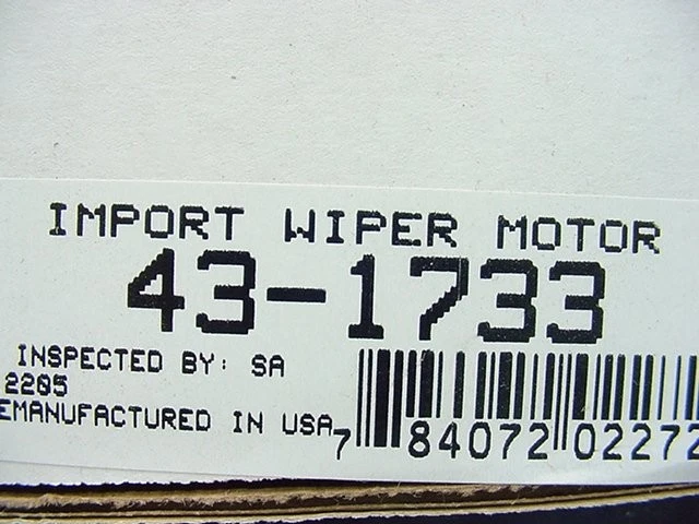 前挡风玻璃刮水电机适用于 1983 年丰田 Cressida 43 - 1733 再制造 — 第 4/4 张图片