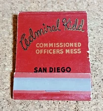 Vintage "Admiral Kidd" Comm. Officers Mess Naval Training Ctr. San Diego Matches