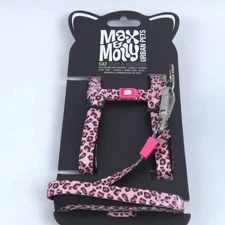 NWT Max & Molly Original Urban Pet Cat Lead/Harness 1 Size Leapord Pink